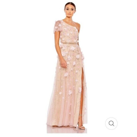 Mac Duggal Women's Floral Embellished One Shoulder‎ A Line Gown Size 18 $998 - Picture 1 of 14